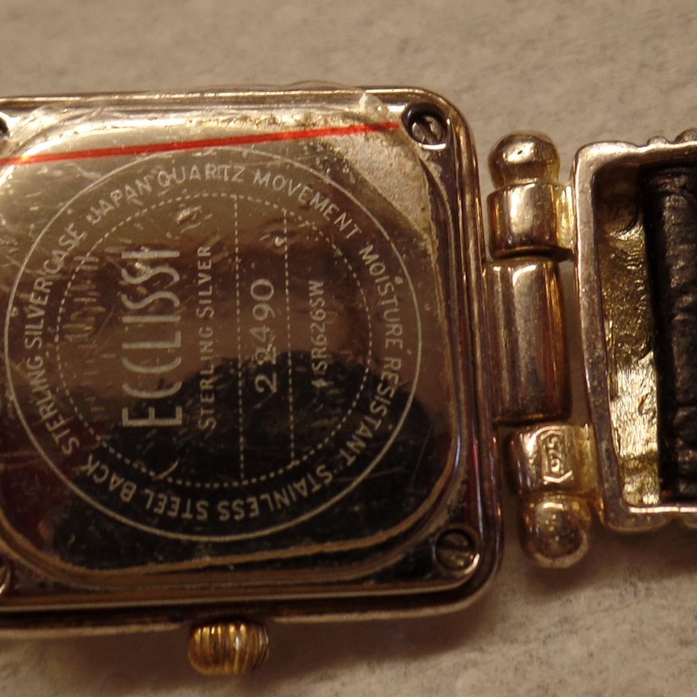 ECCLISSI STERLING SILVER WATCH LEATHER BAND 9.25" - Picture 15 of 16